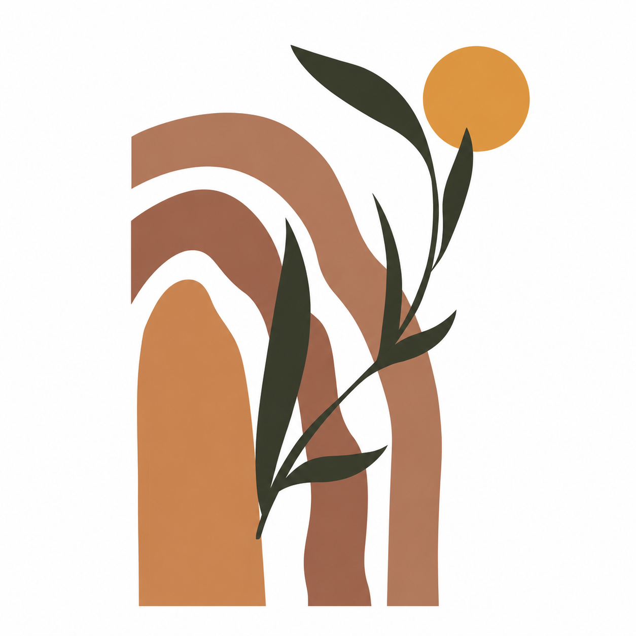 Stickers Muraux Bohèmes Arches & Soleil – Déco Murale Terracotta