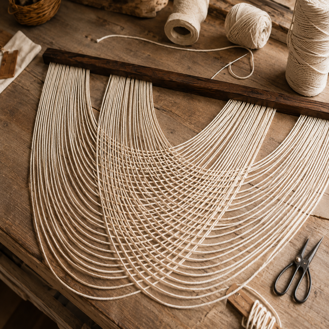 Tenture Murale Cordes Bohème – Déco Drapée Design Boho Chic