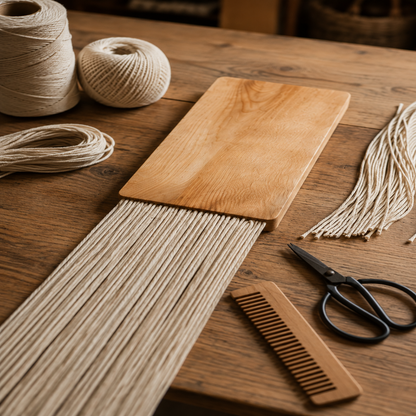 Tenture Murale Fibres Bois – Déco Bohème Verticale