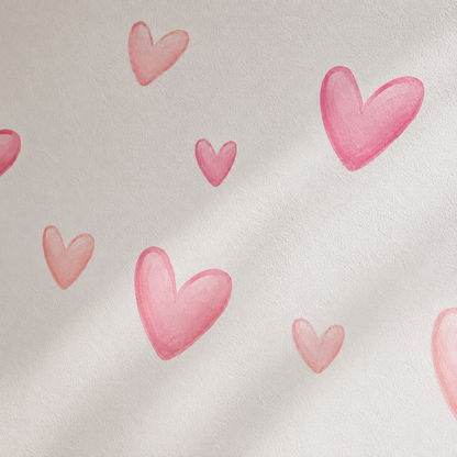 Lot de 60 Stickers Muraux Cœurs Roses – Décoration Murale Adhésive