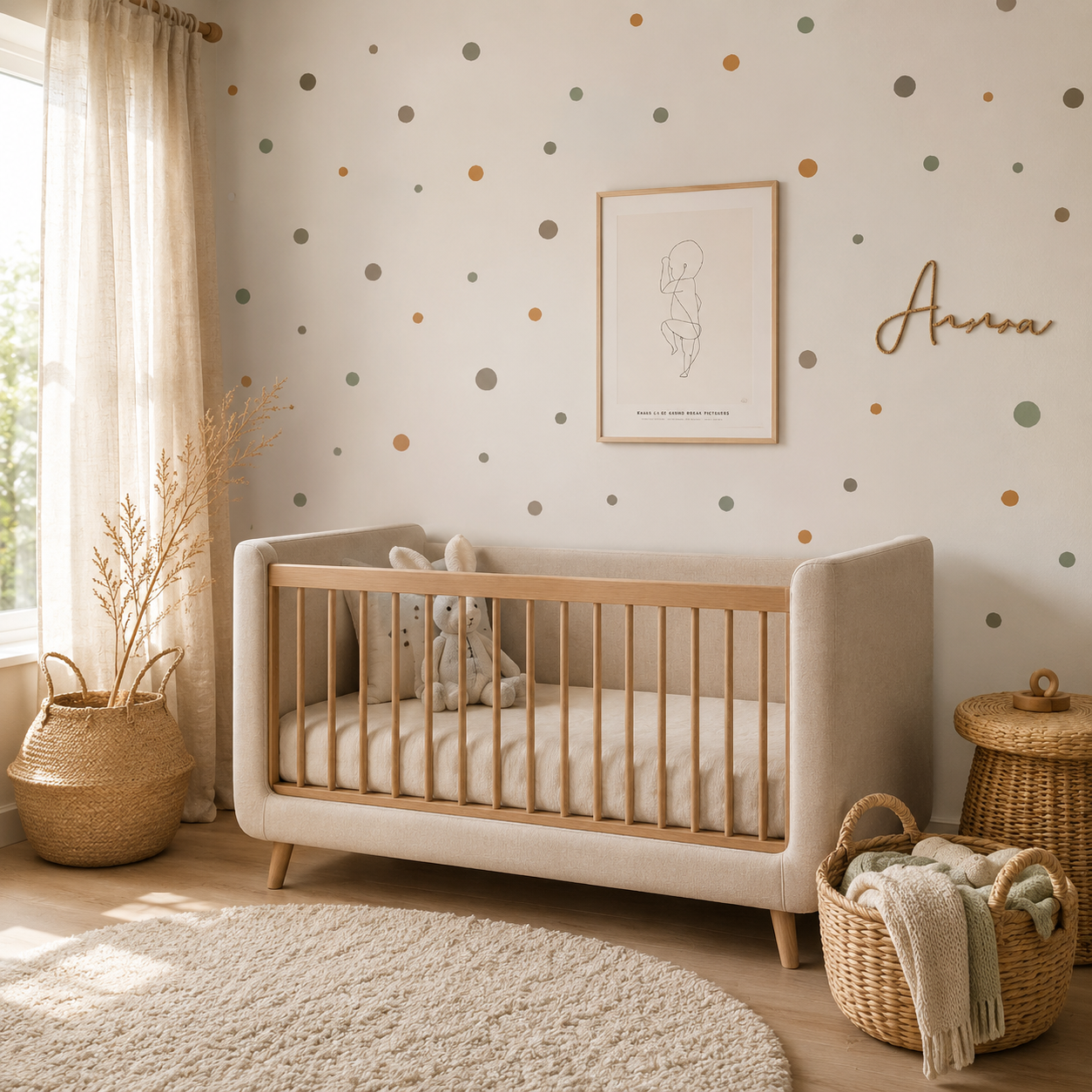 Stickers Muraux Pois Bohèmes Multicolores - Chambre Bébé Enfant