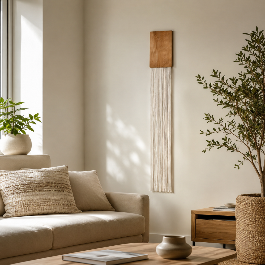Tenture Murale Fibres Bois – Déco Bohème Verticale