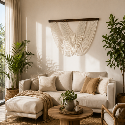 Tenture Murale Cordes Bohème – Déco Drapée Design Boho Chic