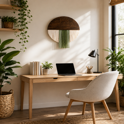 Tenture Murale Bois Fibres – Déco Bohème Demi-Cercle