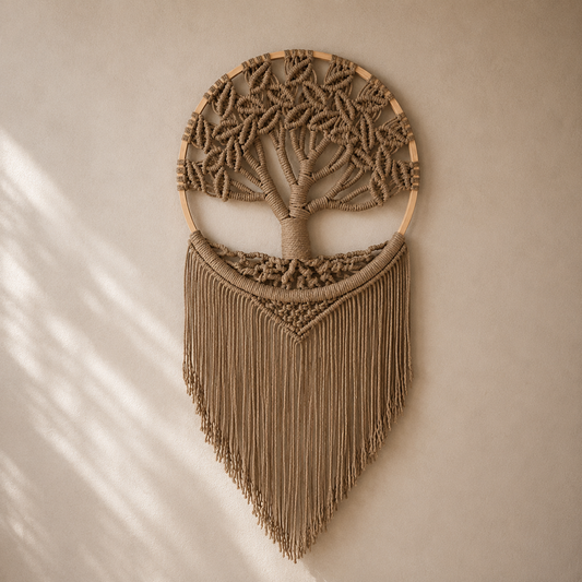 Tenture Murale Macramé Arbre de Vie – Décoration Bohème Tissée