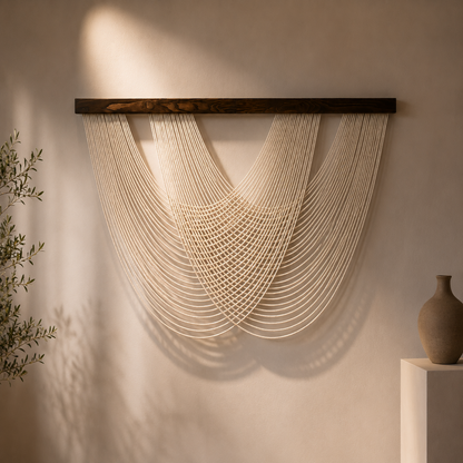 Tenture Murale Cordes Bohème – Déco Drapée Design Boho Chic