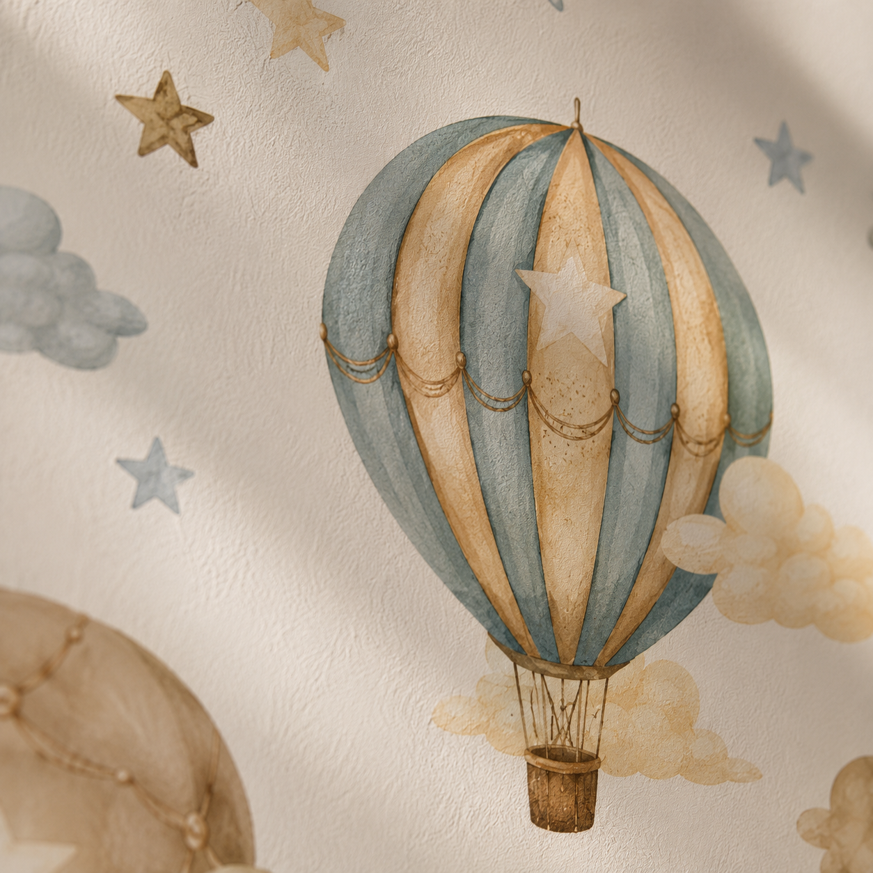 Stickers Muraux Montgolfières & Lune – Déco Chambre Bébé Enfant