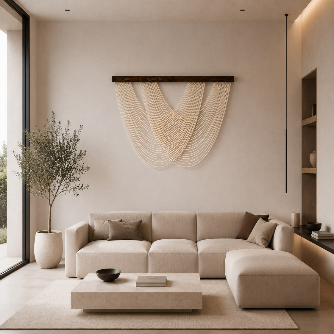 Tenture Murale Cordes Bohème – Déco Drapée Design Boho Chic