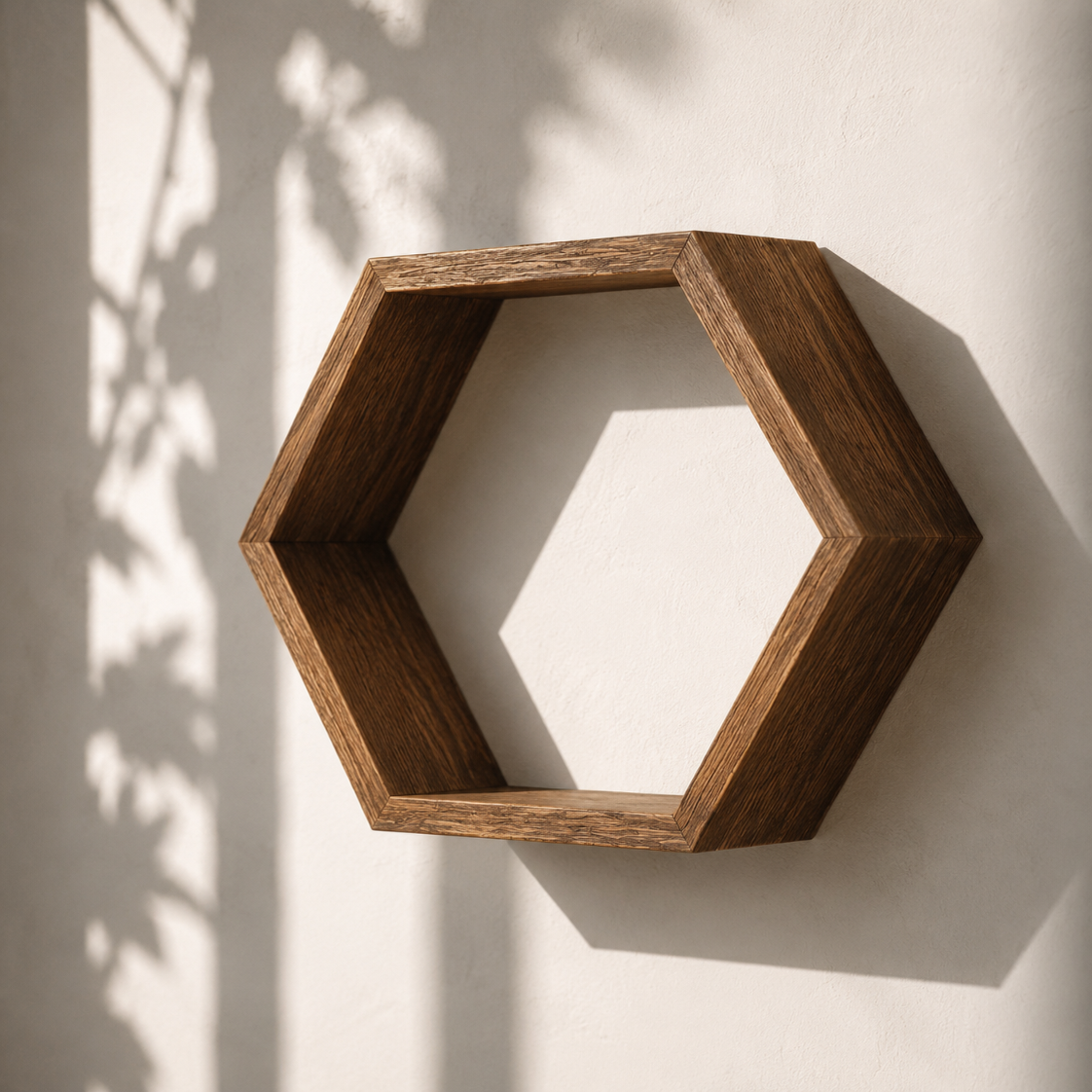 Lot de 3 Étagères Murales Hexagonales Bois – Déco Scandinave
