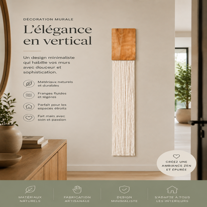 Tenture Murale Fibres Bois – Déco Bohème Verticale