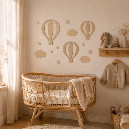 Décorations Murales Bois Montgolfières & Nuages – Déco Chambre