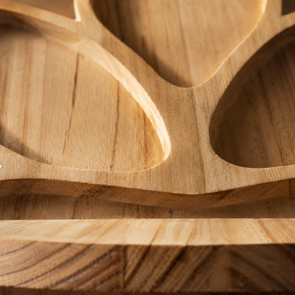 Étagère Murale Bois Forme Lotus – Étagère Déco Fleur Bohème