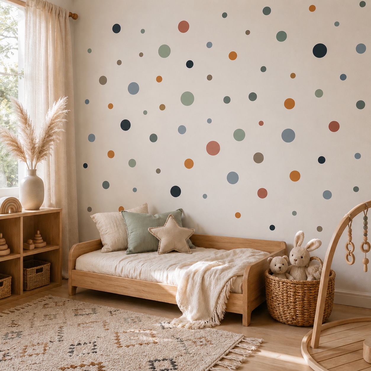 Stickers Muraux Pois Bohèmes Multicolores - Chambre Bébé Enfant