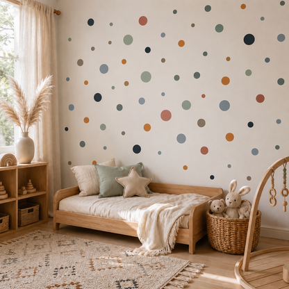 Stickers Muraux Pois Bohèmes Multicolores - Chambre Bébé Enfant
