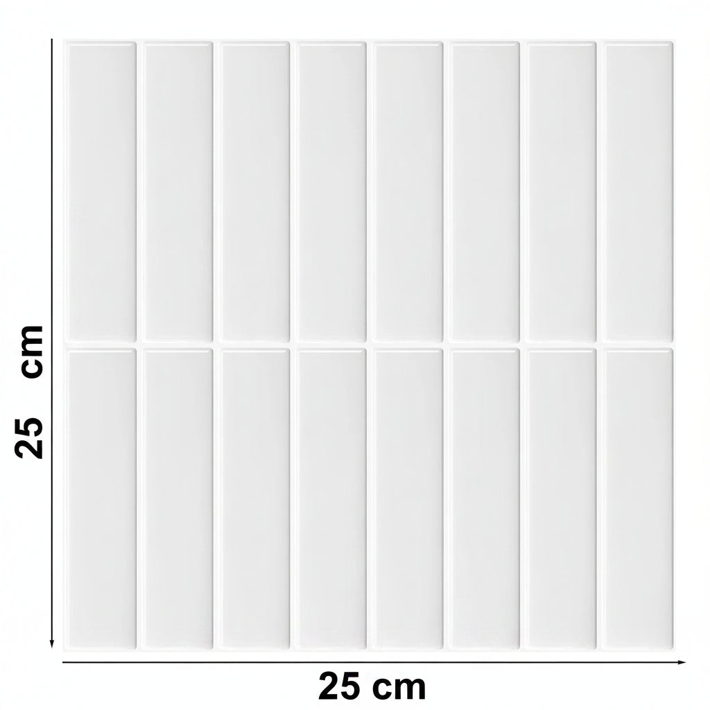 Panneaux Muraux 3D Carreaux Verticaux PVC Étanche – Lot de 10