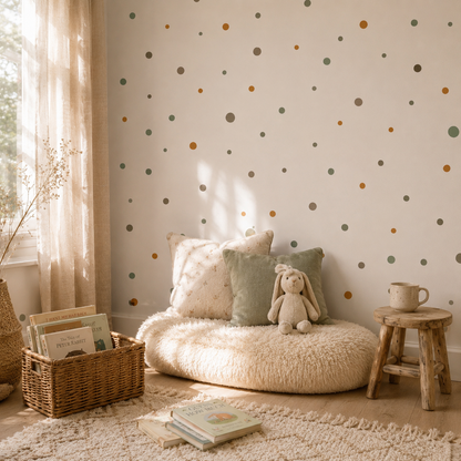 Stickers Muraux Pois Bohèmes Multicolores - Chambre Bébé Enfant