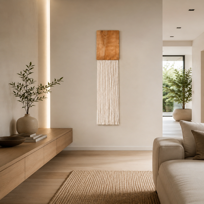 Tenture Murale Fibres Bois – Déco Bohème Verticale