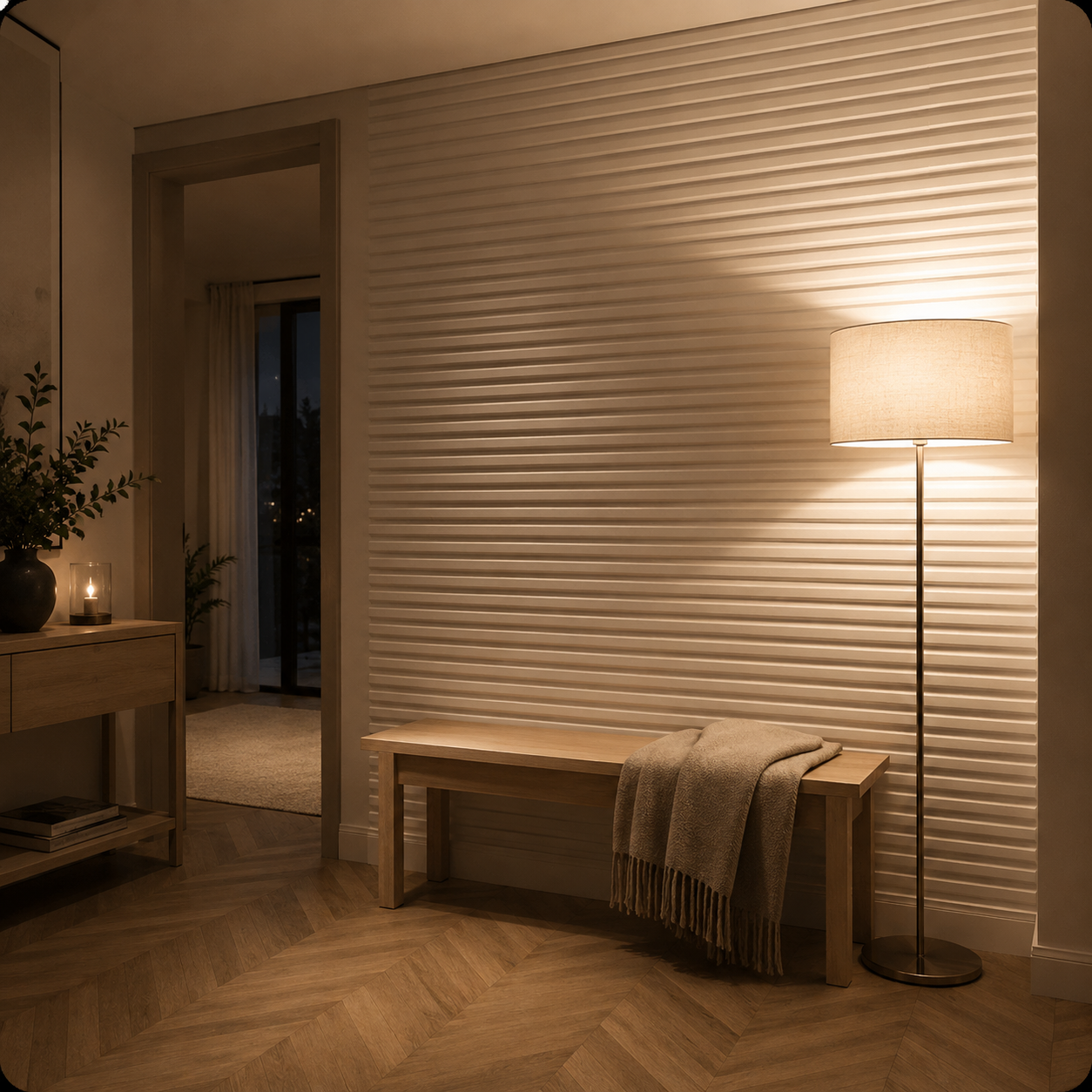 Panneaux Muraux 3D Relief Rainures – Lot de 12 Déco Design Lignes