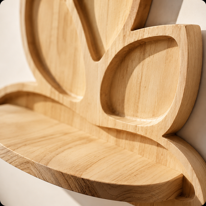 Étagère Murale Bois Forme Lotus – Étagère Déco Fleur Bohème