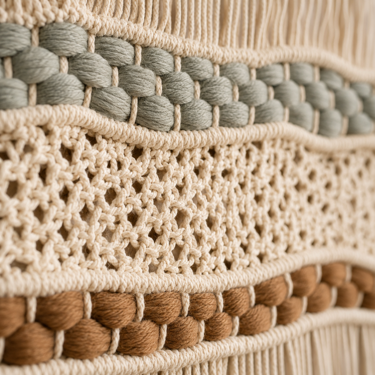Tenture Macramé Bohème Multicolore – Tapisserie Murale Tissée Main