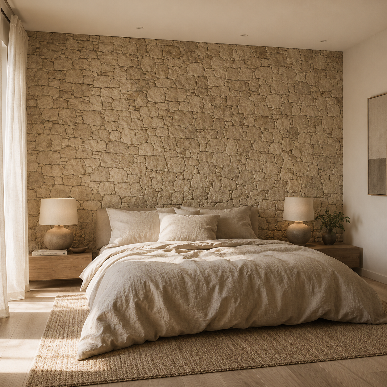 Panneaux Muraux 3D Effet Pierre Naturelle – Lot de 10 Adhésifs