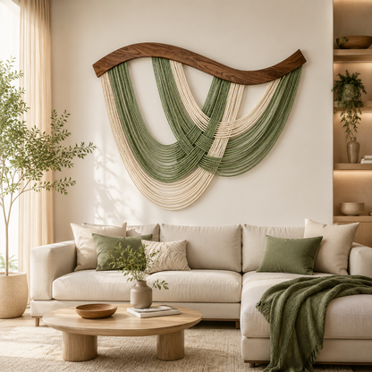 Décoration Murale Macramé Bohème – Tenture Fibres Design