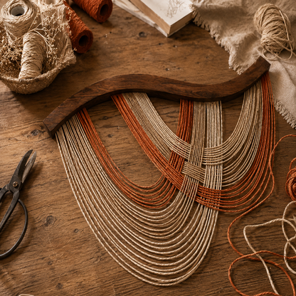 Décoration Murale Macramé Bohème – Tenture Fibres Design