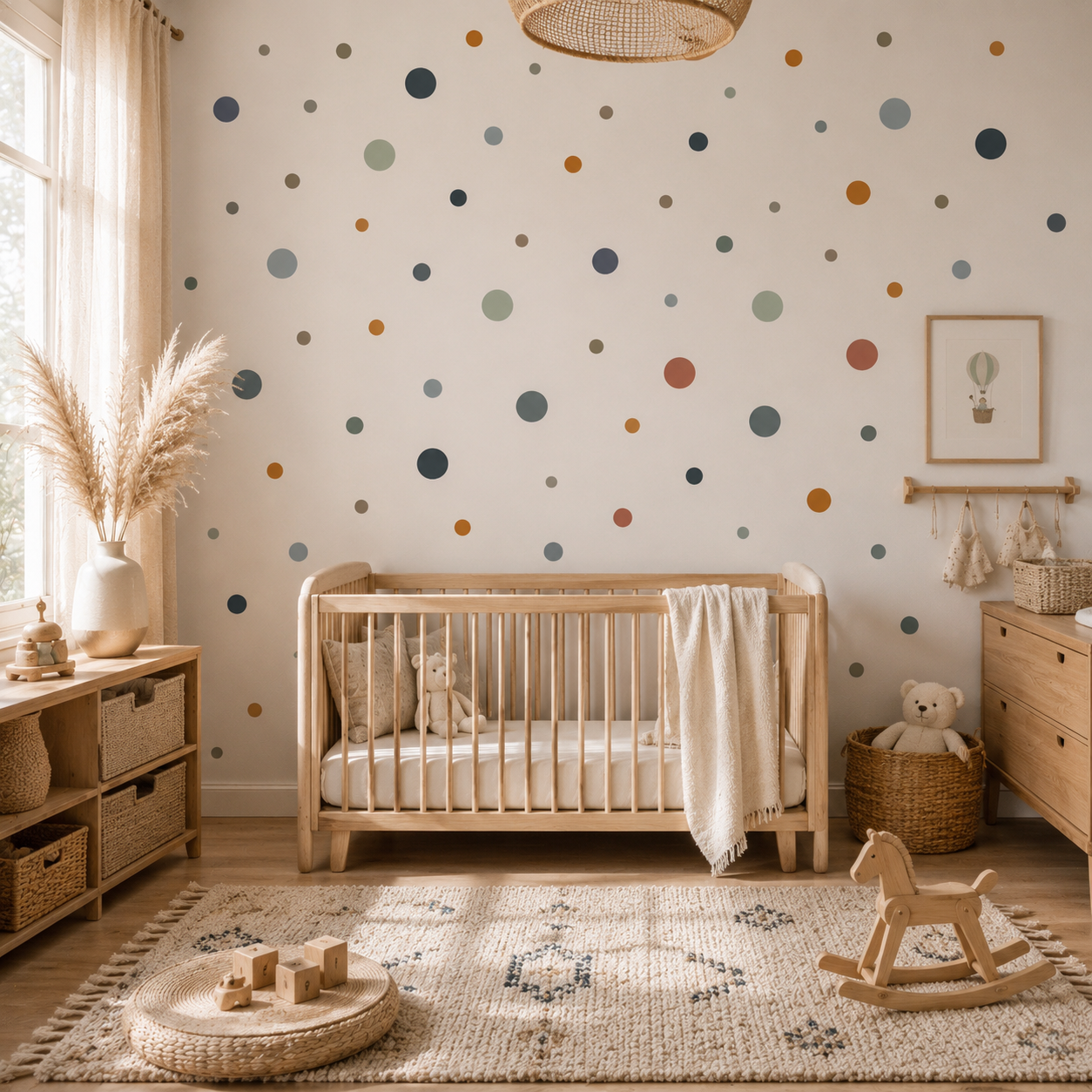 Stickers Muraux Pois Bohèmes Multicolores - Chambre Bébé Enfant