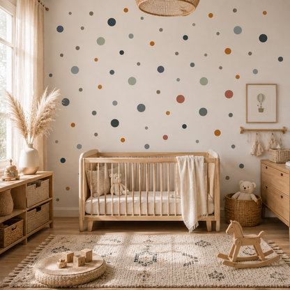 Stickers Muraux Pois Bohèmes Multicolores - Chambre Bébé Enfant