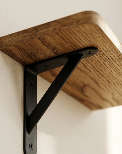 Étagère Murale d'Angle Bois Massif – Lot de 5 Support 18 kg