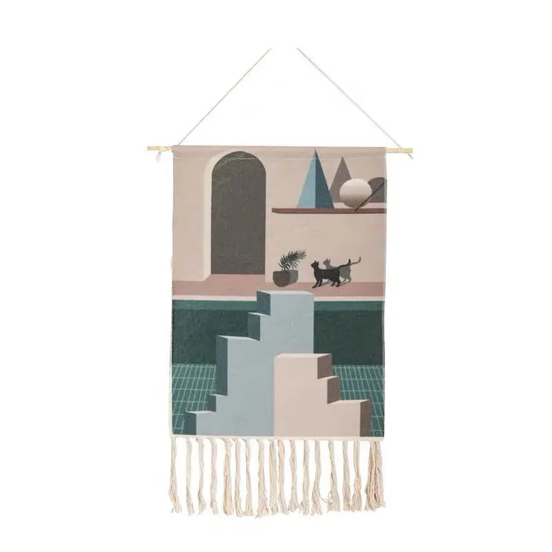 Boho Hanging Tapestry Fabric Ramadan Home Decoration Watt-hour Meter Box Cover Dormitory Hotel Wall Aesthetic Blanket Decor