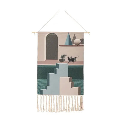 Boho Hanging Tapestry Fabric Ramadan Home Decoration Watt-hour Meter Box Cover Dormitory Hotel Wall Aesthetic Blanket Decor