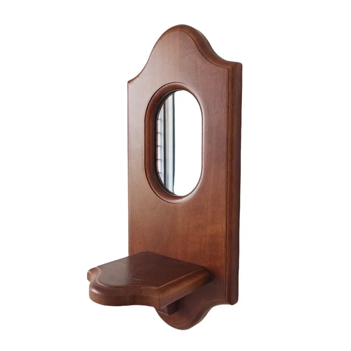 Étagère Murale Bois avec Miroir – Console Entrée Rustique