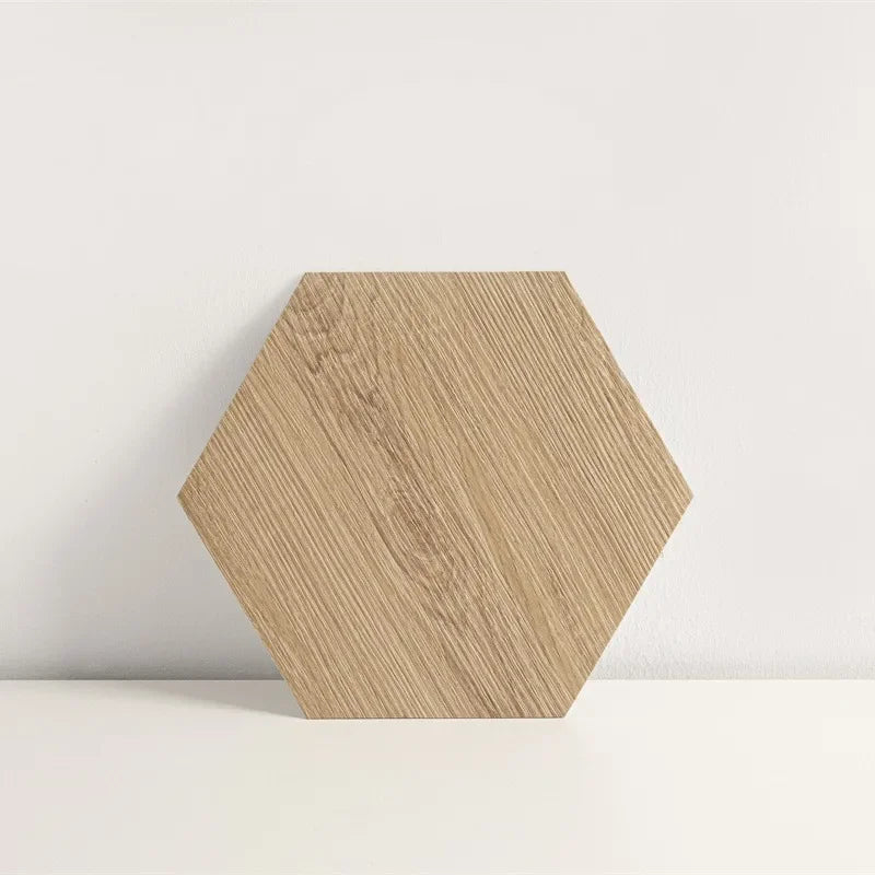 Home Decoration Tile Floor Stickers Waterproof Non-Slip Hexagonal Wood Grain Floor Tile Stickers Self Adhesive Wall Tile Sticker
