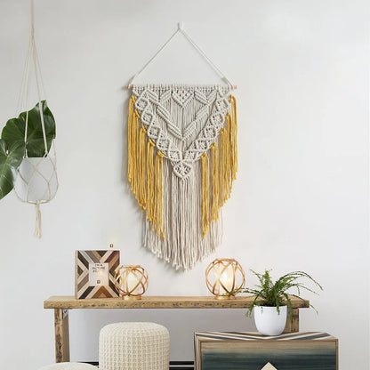 Nordic Woven Macrame Tapestry Room Decor Boho Home and Decoration for Bedroom Livingroom Wall Art Aesthetics Decorating Items