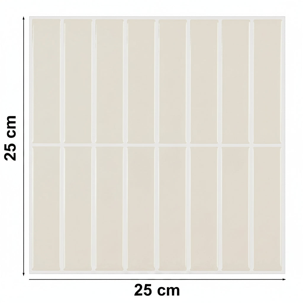 Panneaux Muraux 3D Carreaux Verticaux PVC Étanche – Lot de 10