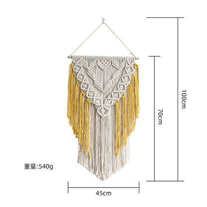 Nordic Woven Macrame Tapestry Room Decor Boho Home and Decoration for Bedroom Livingroom Wall Art Aesthetics Decorating Items