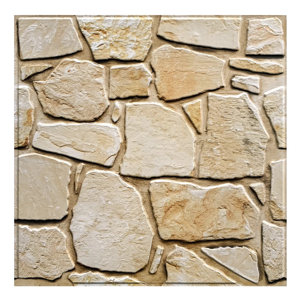 Panneaux Muraux 3D Effet Pierre Naturelle – Lot de 10 Adhésifs