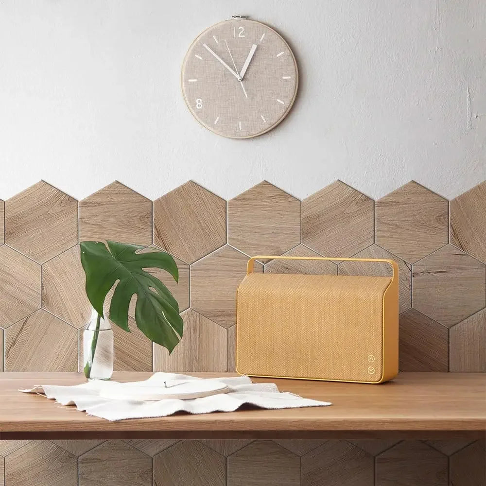 Home Decoration Tile Floor Stickers Waterproof Non-Slip Hexagonal Wood Grain Floor Tile Stickers Self Adhesive Wall Tile Sticker
