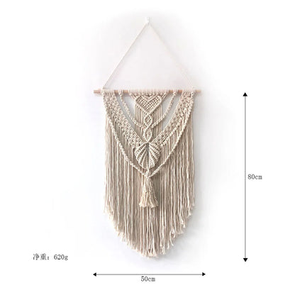 Nordic Woven Macrame Tapestry Room Decor Boho Home and Decoration for Bedroom Livingroom Wall Art Aesthetics Decorating Items