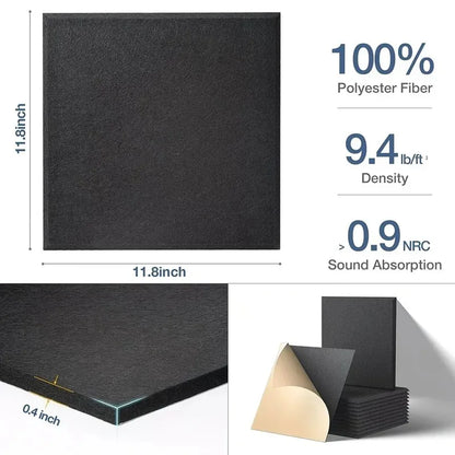 Acoustic Felt Wall Panels Removable Adhesive Tiles for Noise Reduction and Sound Absorption for Office School Home Photo Walls