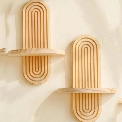 Étagère Murale Bois Design Arche – 2 Niveaux Déco Scandinave