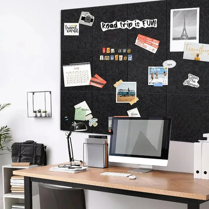 Acoustic Felt Wall Panels Removable Adhesive Tiles for Noise Reduction and Sound Absorption for Office School Home Photo Walls