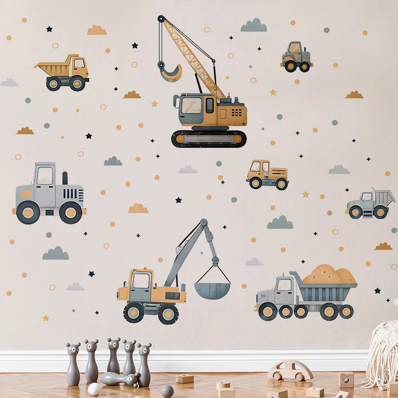 Stickers Muraux Engins de Chantier – Déco Chambre Enfant