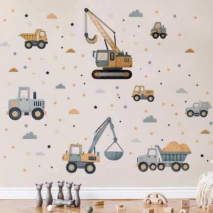 Stickers Muraux Engins de Chantier – Déco Chambre Enfant