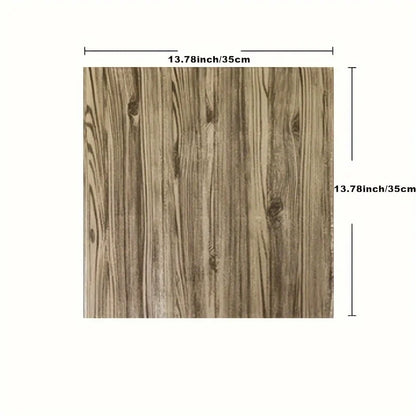 3D wall sticker wood grain foam self-adhesive DIY 35X35cm waterproof and moisture-proof ceiling bedroom kitchen wallpaper
