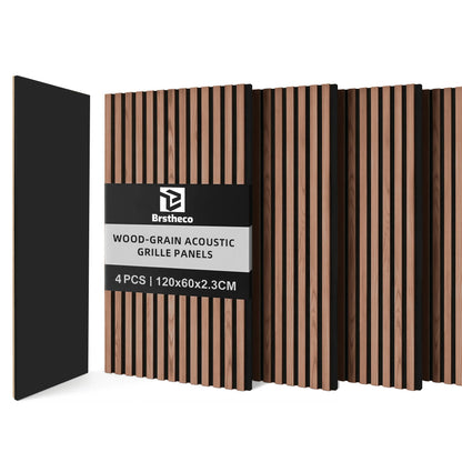 Panneaux Muraux Acoustiques Bois – Lot 2/4 Lattes 120x60 cm en Noyer