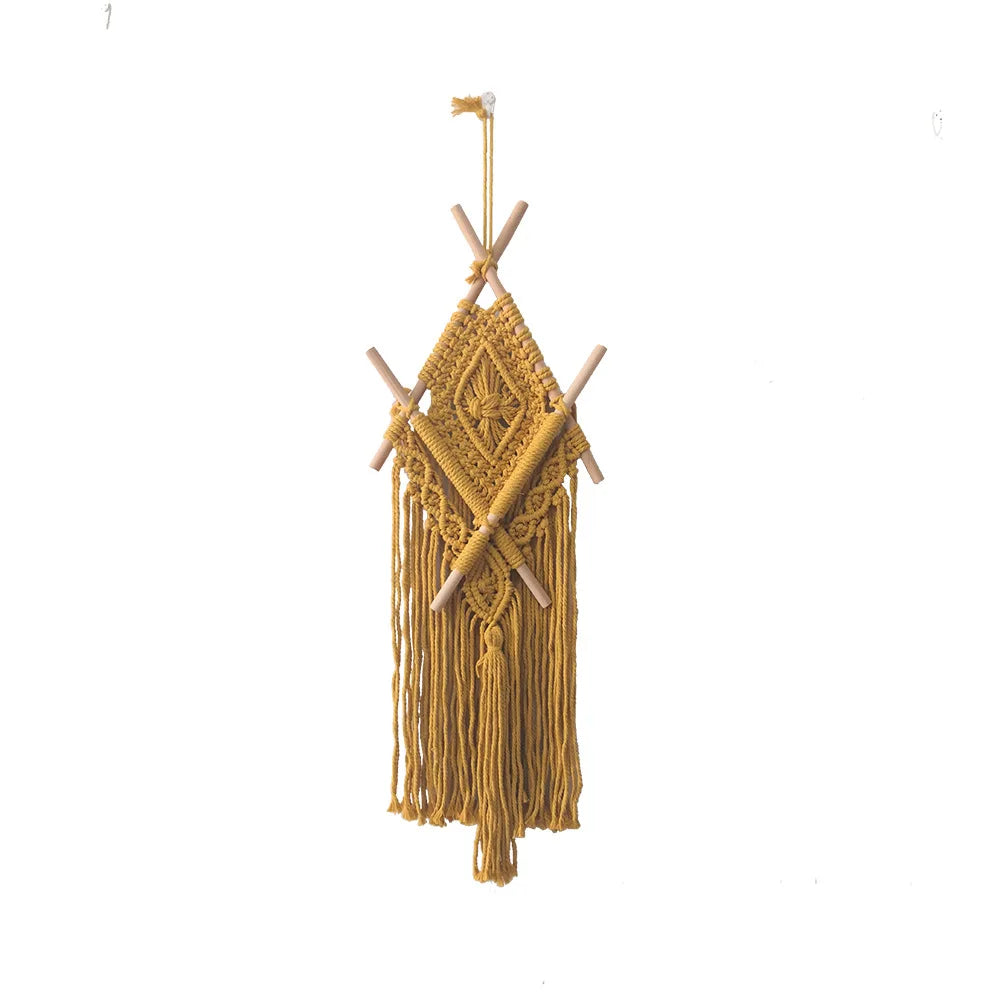 Nordic Woven Macrame Tapestry Room Decor Boho Home and Decoration for Bedroom Livingroom Wall Art Aesthetics Decorating Items