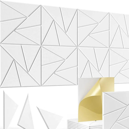 Panneaux Muraux 3D Géométriques – Lot de 12 Acoustique Adhésif