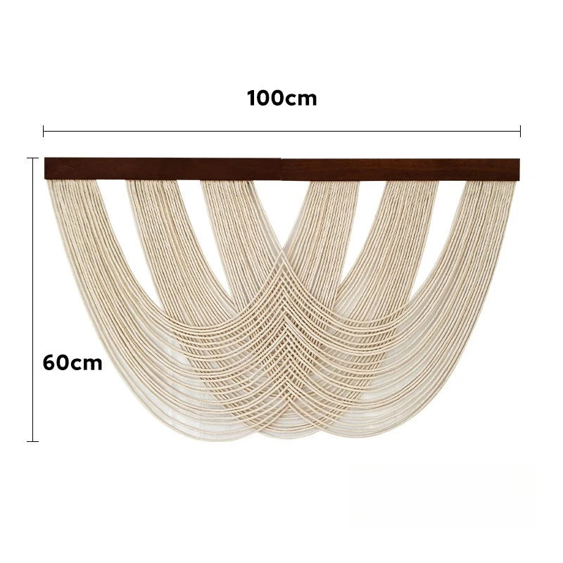 Tenture Murale Cordes Bohème – Déco Drapée Bois Boho Chic